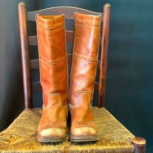 Boho/riding boot style square toe knee high boots